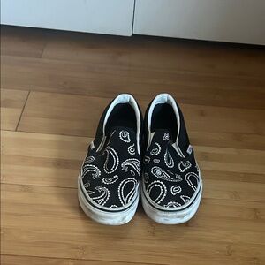 Vans Kids Black and White Paisley Sneakers